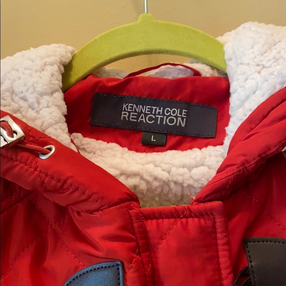 Kenneth Cole reaction red pea coat - Picture 2 of 7
